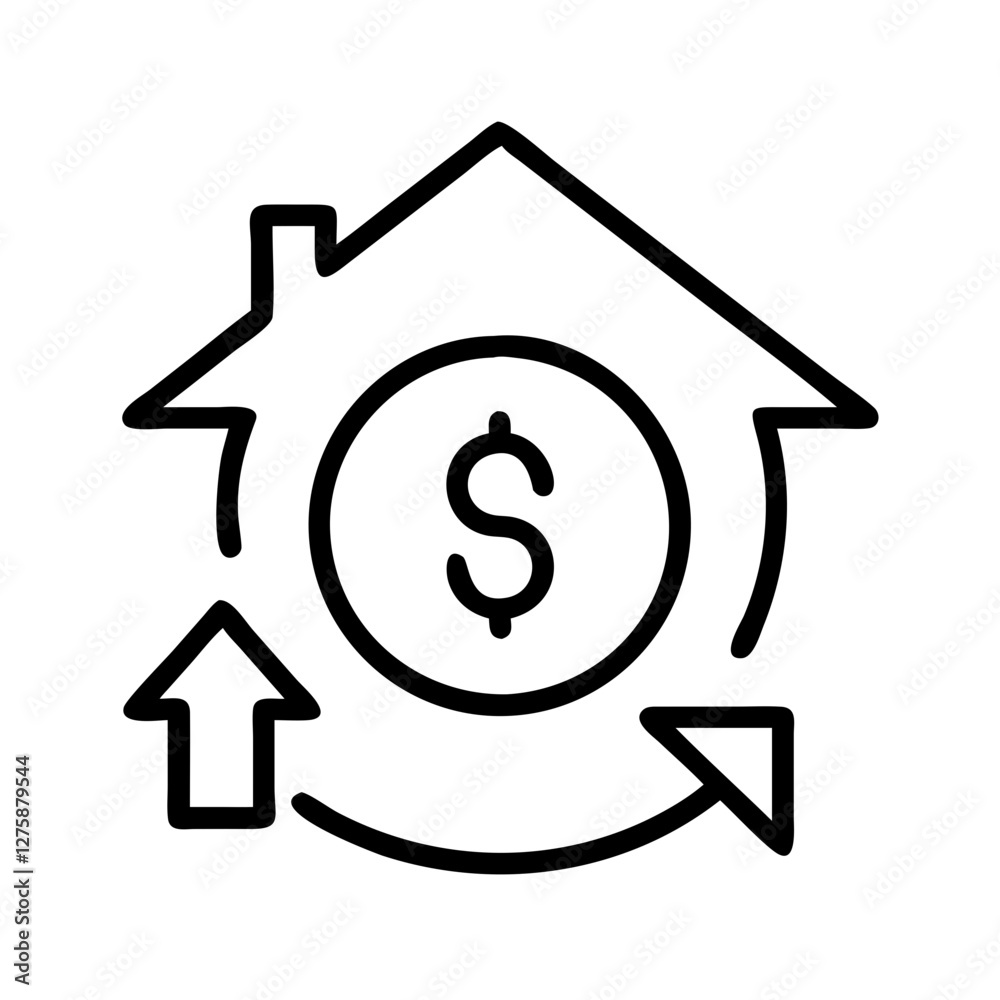 refinancing icon, refinancing line art - simple line art of refinancing, perfect for refinancing logos and icons refinancing icon, refinancing line art - simple line art of refinancing, perfect for refinancing logos and icons