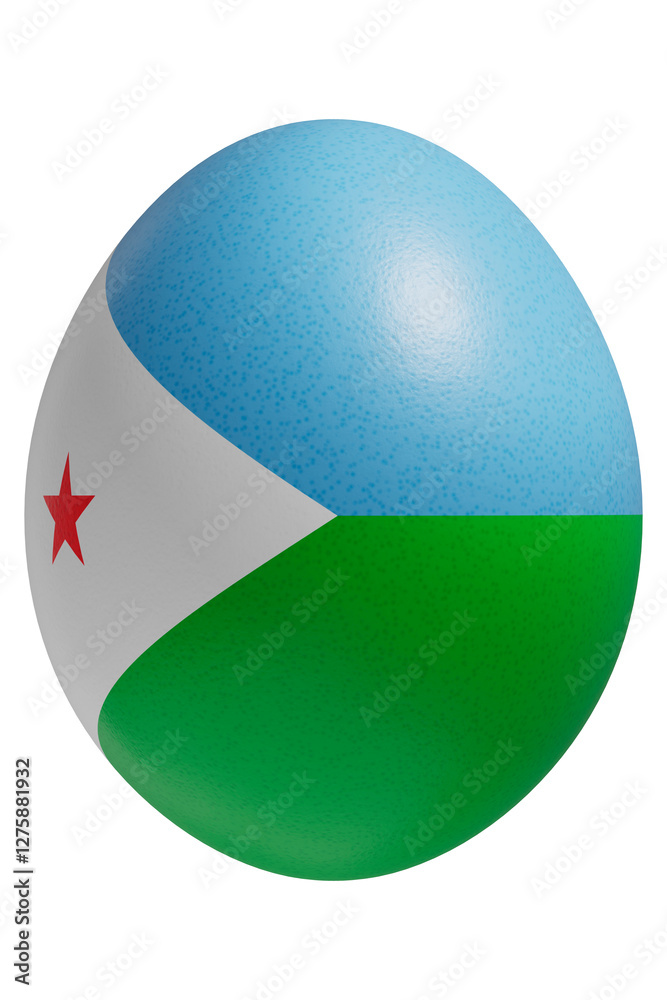 Rendered easter egg with a flag of Djibouti on the surface. Rendered easter egg with a flag of Djibouti on the surface.