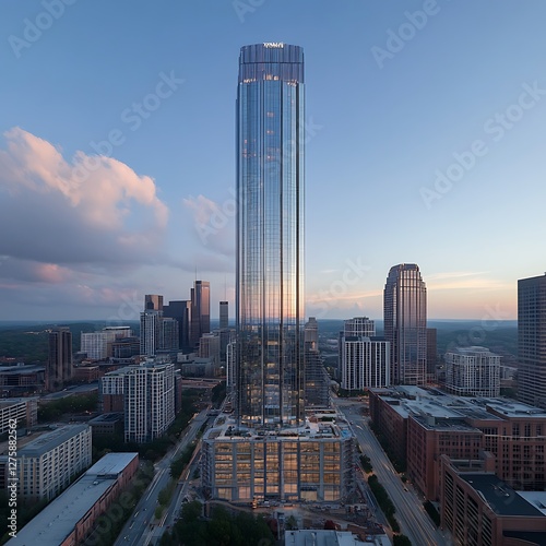 Austin skyscraper cityscape at twilight