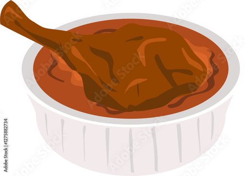 Ketupat palas illustration. Malaysian food.