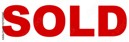 Sold out text on white background 