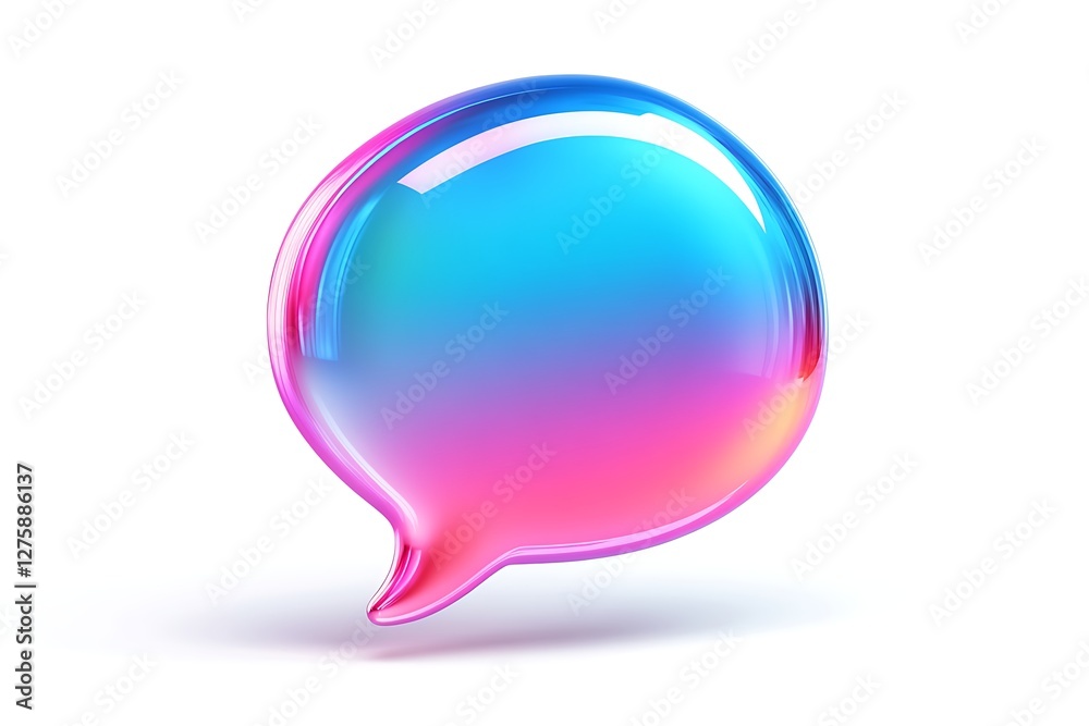 Glossy Rainbow Speech Bubble Icon Glossy Rainbow Speech Bubble Icon