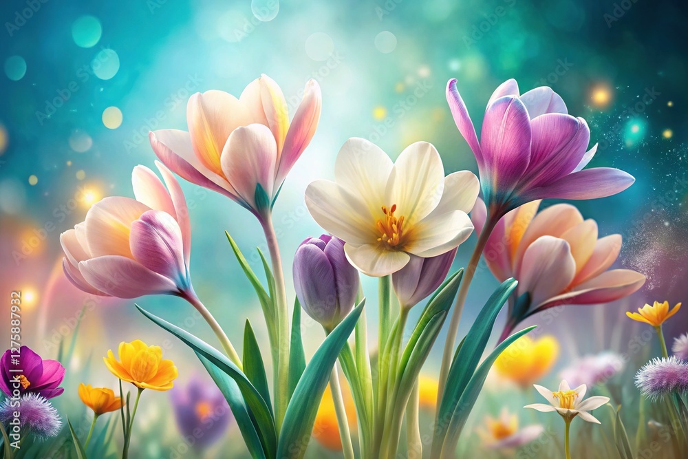 Fototapeta premium Delicate Spring Blooms - Minimalist Print Art