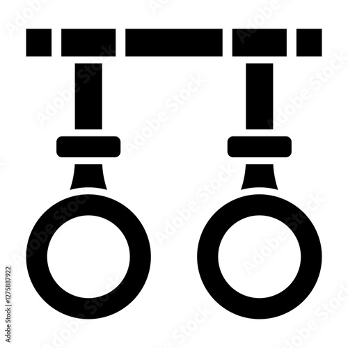 Gymnastic Rings Vector Glyph Icon Design Design