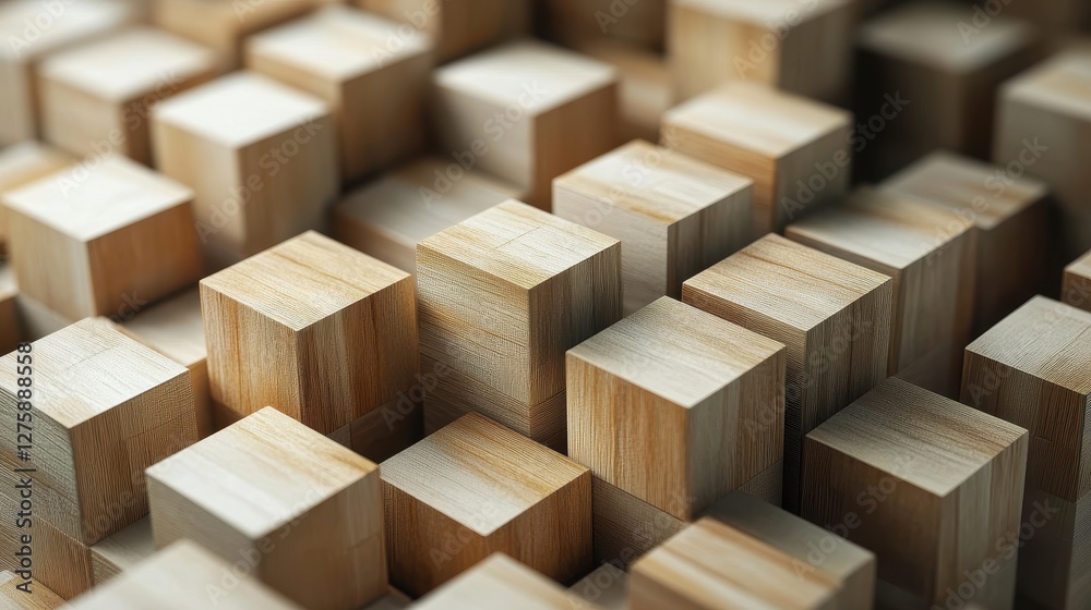 A close-up view of an intricate arrangement of wooden cubes, showcasing their natural grain and texture in a warm, inviting setting. A close-up view of an intricate arrangement of wooden cubes, showcasing their natural grain and texture in a warm, inviting setting.
