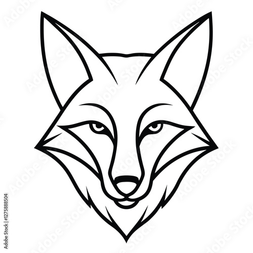 The swift fabled fox head, wolf head icon on black and white background vector image logo  art silhouette design