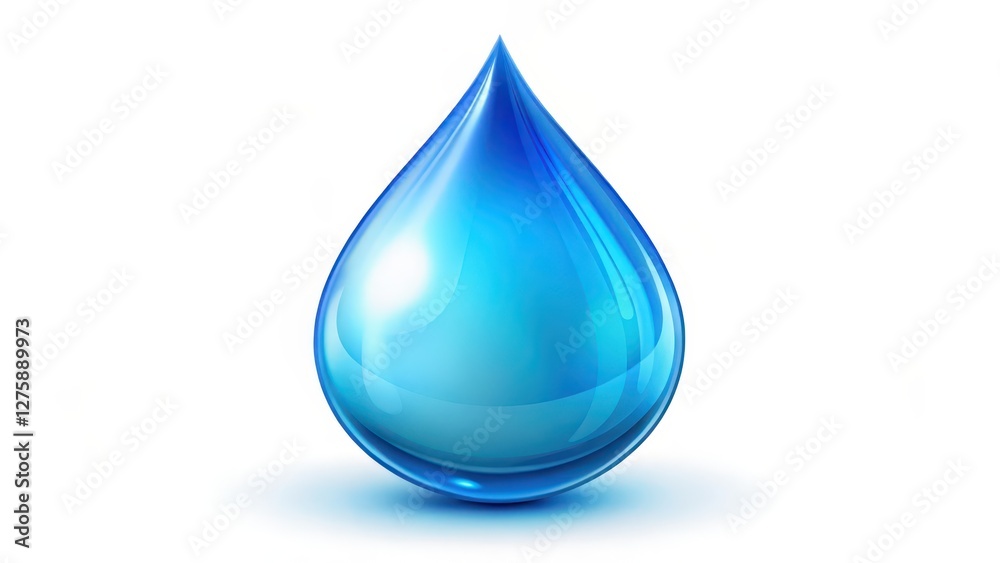 Single Water Drop on White Background Single Water Drop on White Background