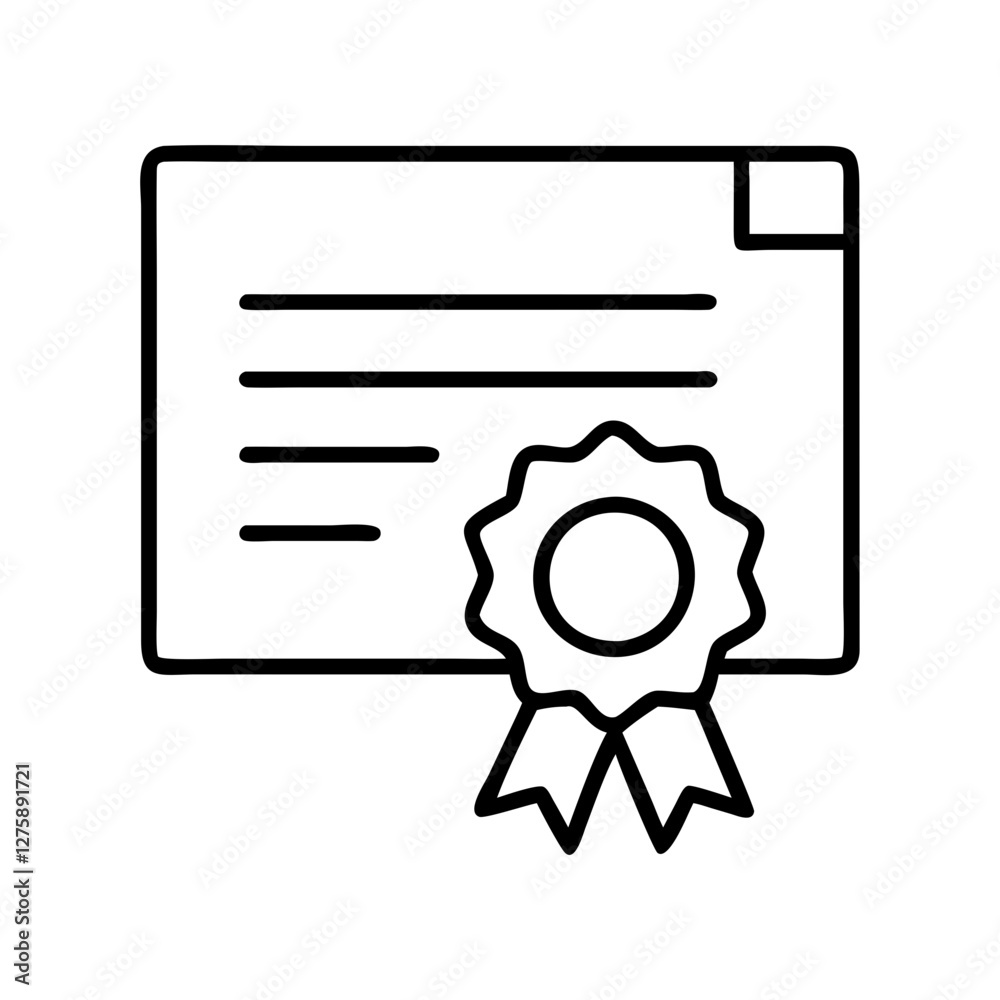 certificate icon, certificate line art - simple line art of certificate, perfect for certificate logos and icons certificate icon, certificate line art - simple line art of certificate, perfect for certificate logos and icons