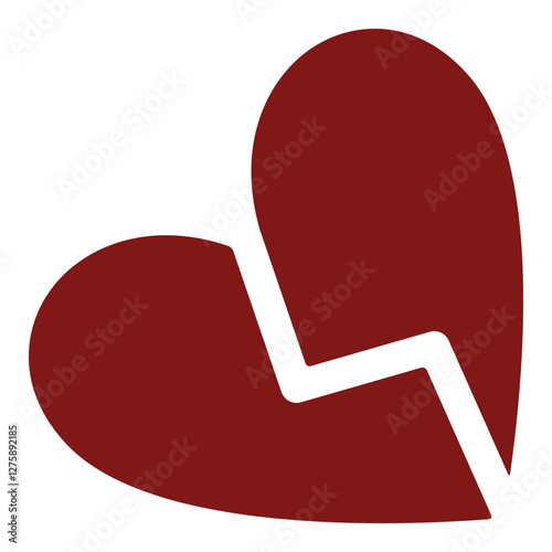Shattered heart icon - emotional distress and breakup symbol