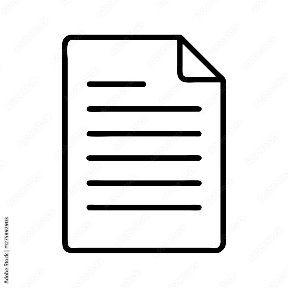 text document icon, text document line art - simple line art of text document, perfect for text document logos and icons text document icon, text document line art - simple line art of text document, perfect for text document logos and icons