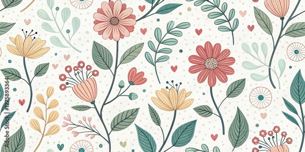 custom made wallpaper toronto digitalModern Minimalist Mother's Day Card Design: Line Art Floral Paper Background