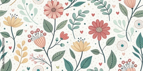 Wallpaper Mural Modern Minimalist Mother's Day Card Design: Line Art Floral Paper Background Torontodigital.ca