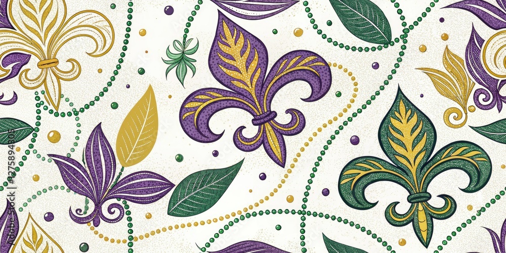 Fototapeta premium Surreal Mardi Gras Party Invitation: Dynamic Scribble Lines Design