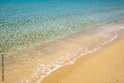 Obraz na płótnie Koufonisia Fanos beach with clear water and fine sand. The south of Ano Koufonisi. Small Cyclades, Greece w salonie