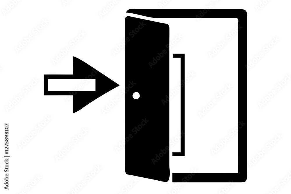 Entrance, exit icon. Door symbol. Door frame icon. Door open entrance exit symbol icon Entrance, exit icon. Door symbol. Door frame icon. Door open entrance exit symbol icon