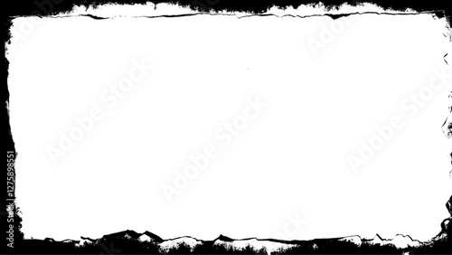 Detailed textured grunge frame. Textures are separate objects. Black and white grunge frame background.
