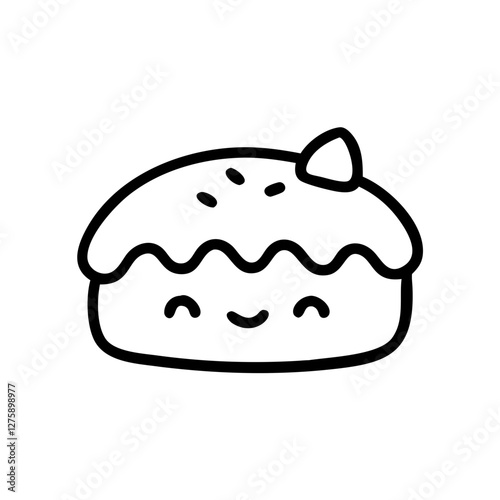 Sweet Treat: A cute and cheerful dessert in simple line art, perfect for adding a touch of sweetness and joy to any project.
