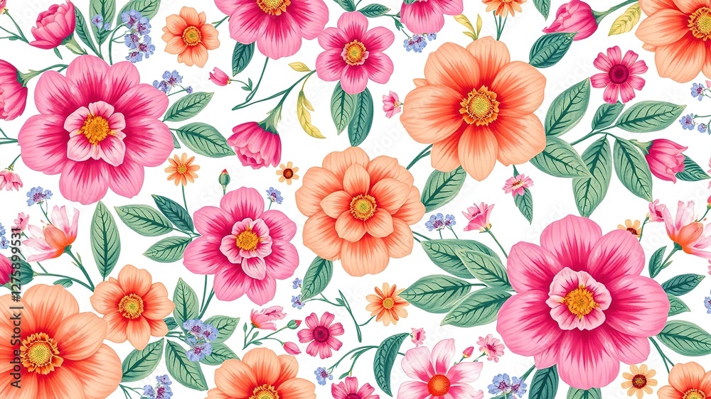 Spring's Floral Canvas: A Symphony of Hues and Textures Spring's Floral Canvas: A Symphony of Hues and Textures