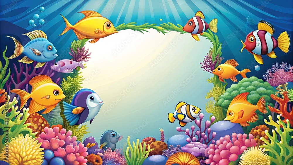 Fototapeta premium Underwater world with exotic fish