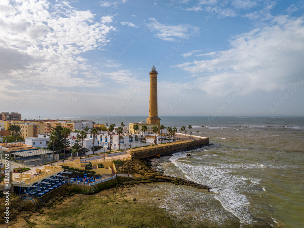 Obraz premium Faro de Chipiona en Punta Perro, Cadiz, Andalucia, España