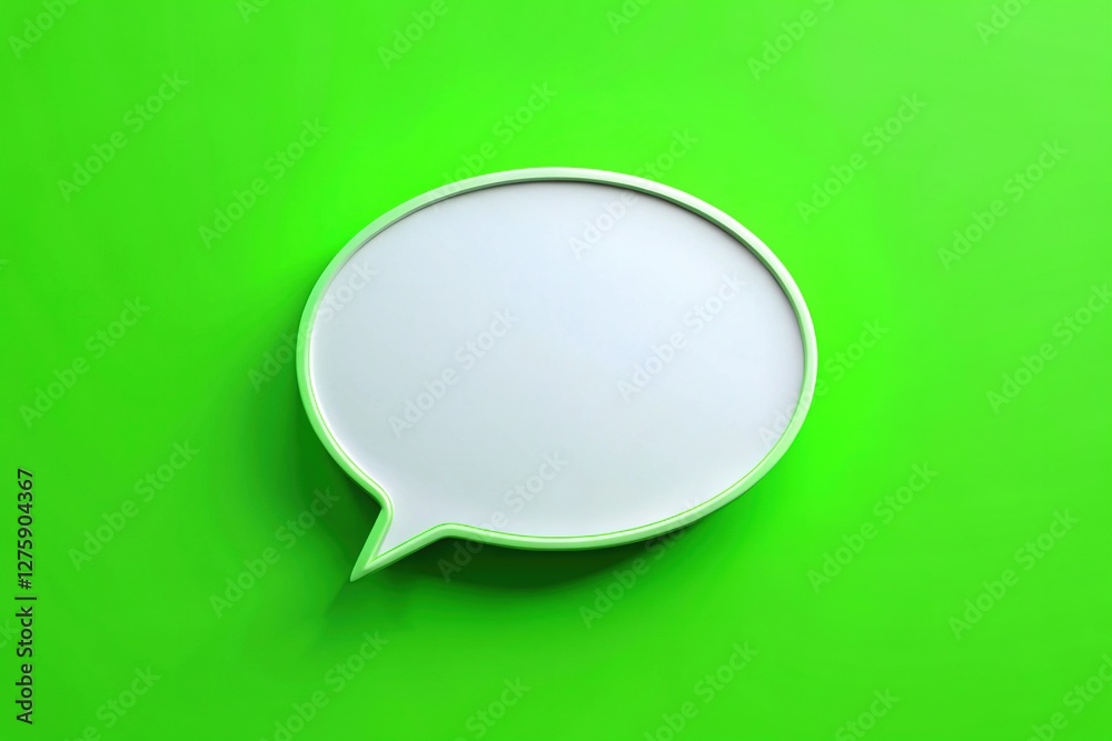 White Speech Bubble on Green Screen Background White Speech Bubble on Green Screen Background