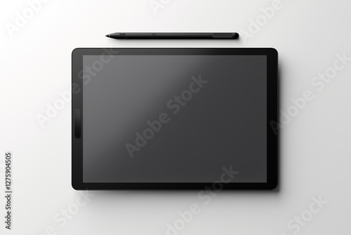 3D black tablet with a pen