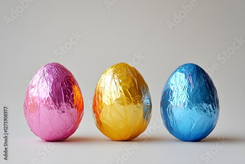 Easter egg with colored aluminum foil
