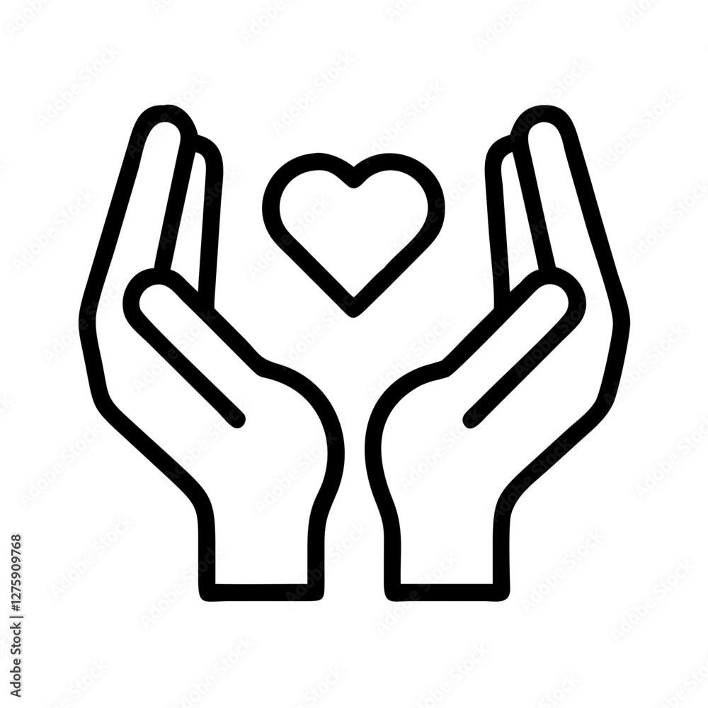 hands holding care and support icon, hands holding care and support line art - simple line art of hands holding care and support, perfect for hands holding care and support logos and icons hands holding care and support icon, hands holding care and support line art - simple line art of hands holding care and support, perfect for hands holding care and support logos and icons