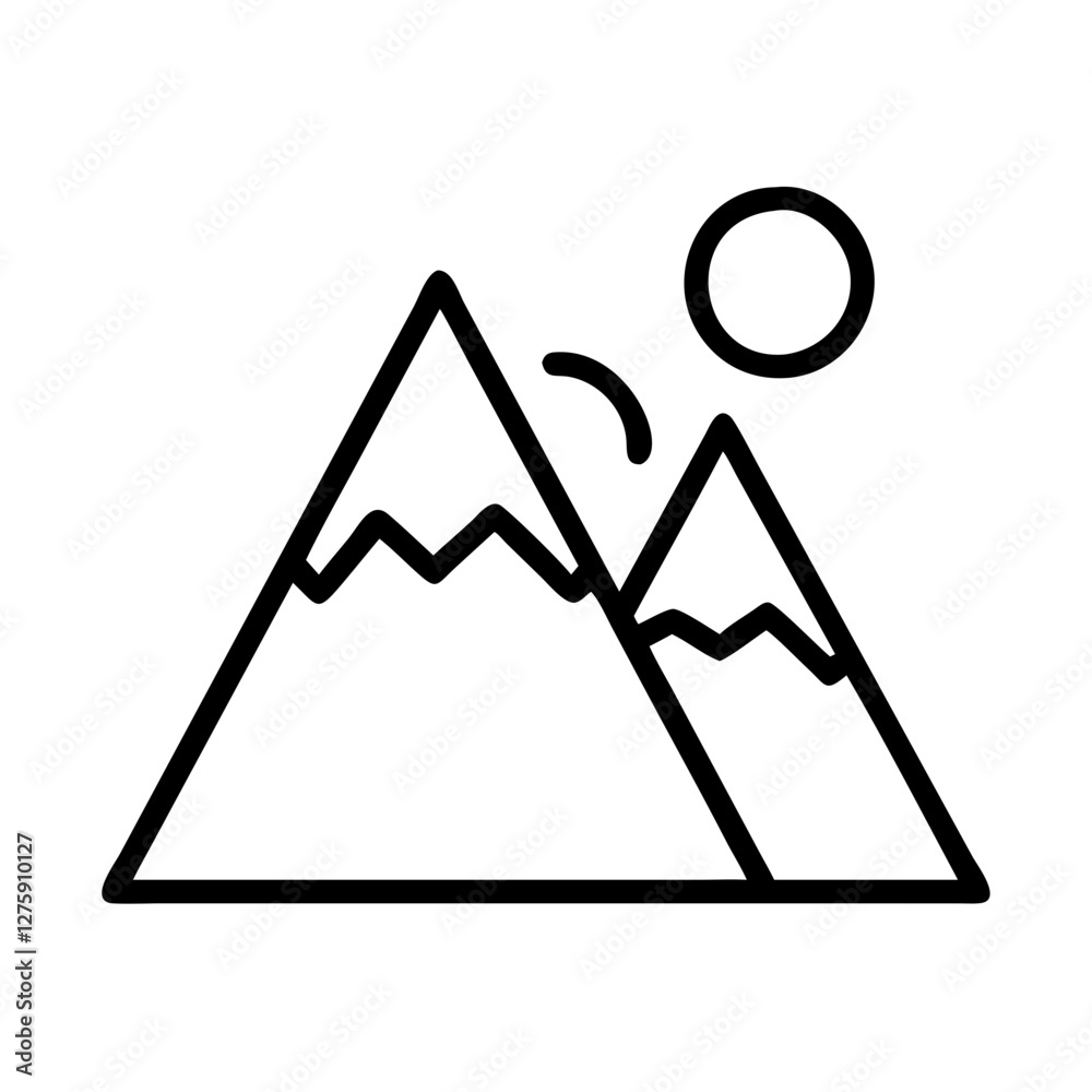 mountain resilience icon, mountain resilience line art - simple line art of mountain resilience, perfect for mountain resilience logos and icons