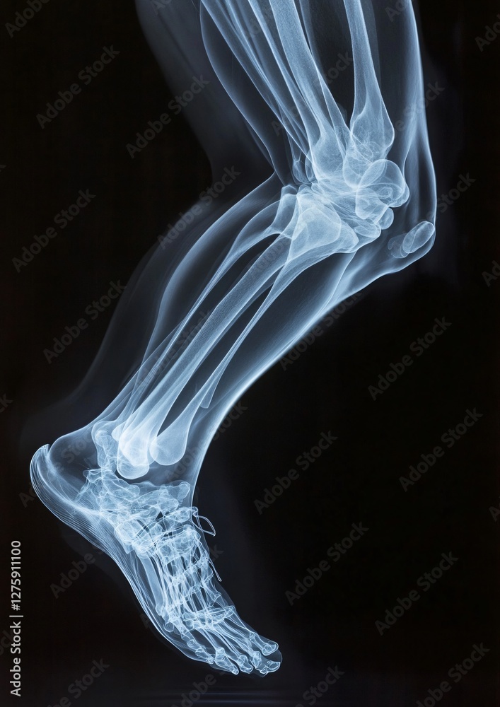 X-ray View of a Person's Leg While Running X-ray View of a Person's Leg While Running