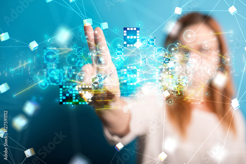 Neural network 3D illustrat...