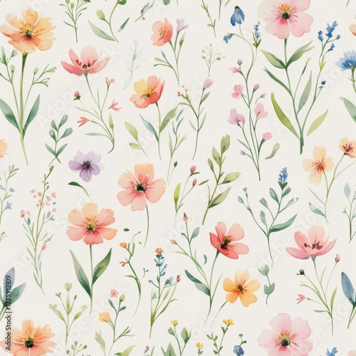 Watercolor Wildflower Meadow