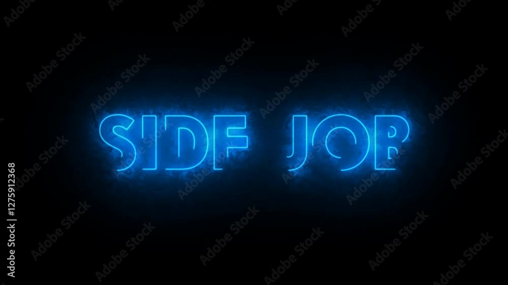 side job neon text animation , 4k video side job neon text animation , 4k video
