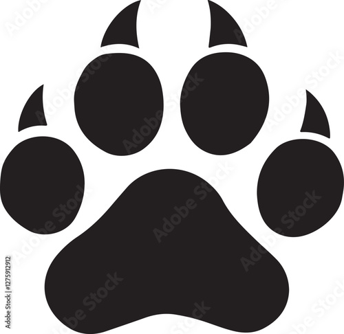 paw print vector cat and dog paws silhouette