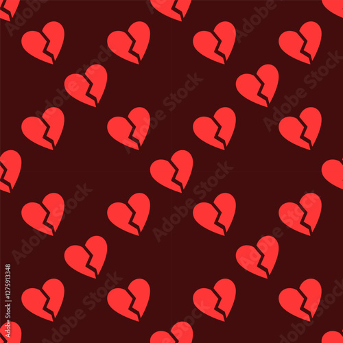 Broken heart concept seamless pattern or background