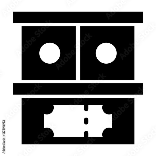 Ticket Counter Vector Glyph Icon Design Design
