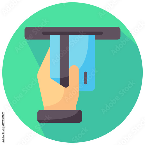 atm vector round flat icon