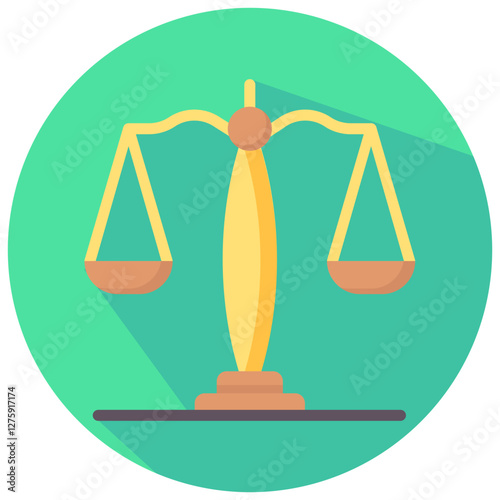 justice vector round flat icon