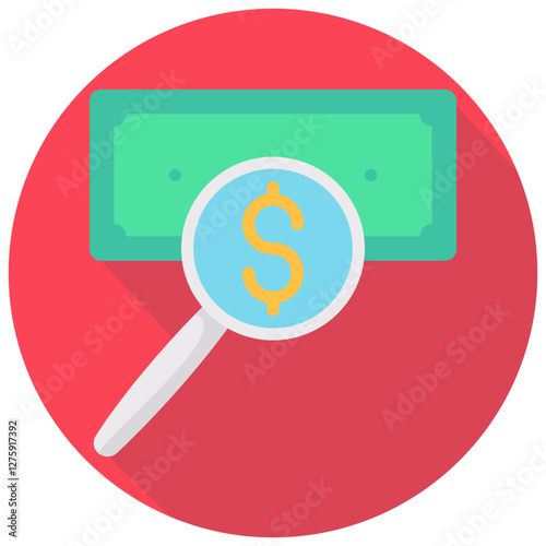 search funds vector round flat icon