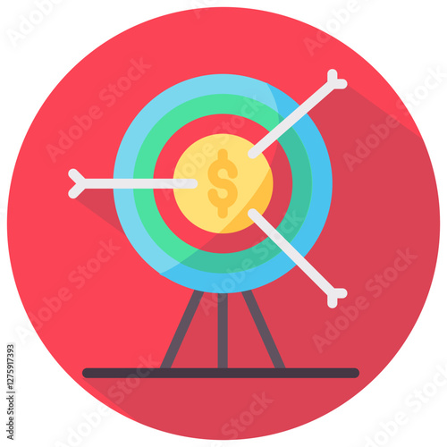 finance target vector round flat icon