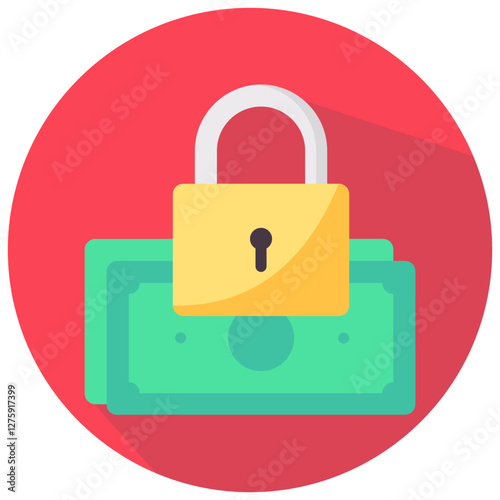 confidentiality vector round flat icon