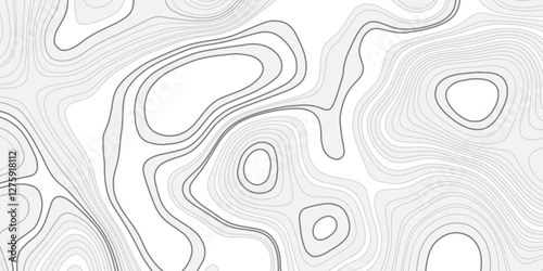 Abstract modern topography wave paper curved reliefs white line background, contours topography map background, topography and geography map grid background, Abstract vector illustration.