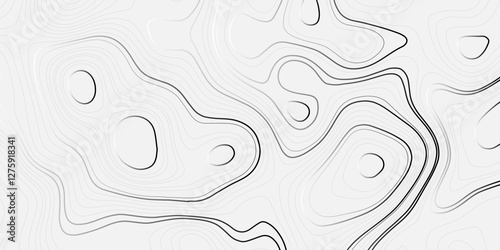 Abstract modern topography wave paper curved reliefs white line background, contours topography map background, topography and geography map grid background, Abstract vector illustration.