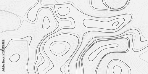 Abstract modern topography wave paper curved reliefs white line background, contours topography map background, topography and geography map grid background, Abstract vector illustration.