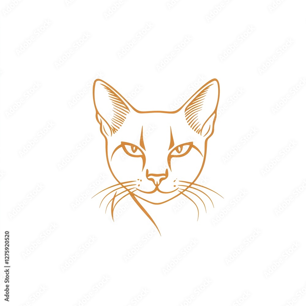 Elegant Minimalist Cat Line Art Logo Design Elegant Minimalist Cat Line Art Logo Design