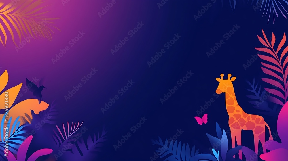 Obraz premium Abstract giraffe in a tropical setting