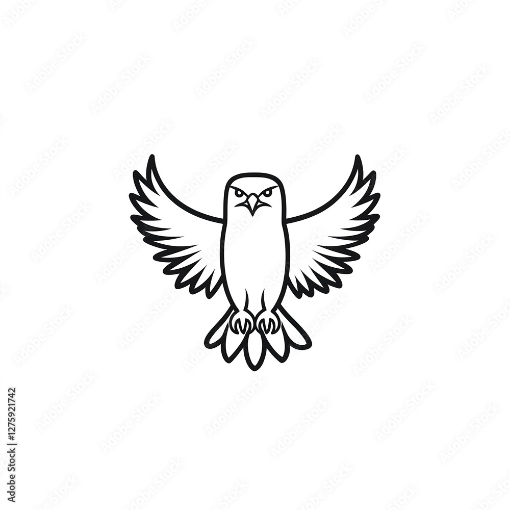 Obraz premium Majestic Hawk: A Minimalist Line Art Logo Design