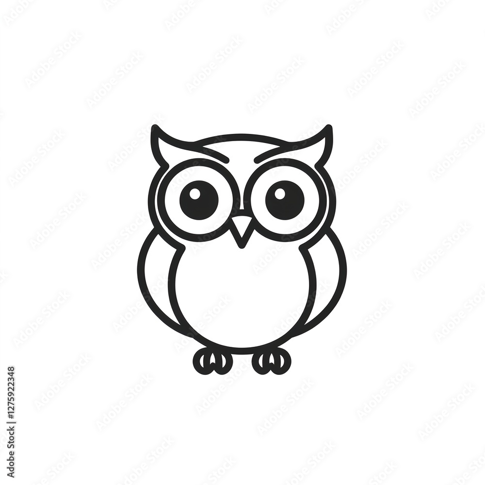 Fototapeta premium Minimalist Owl: Line Art Design. Perfect for gifts!