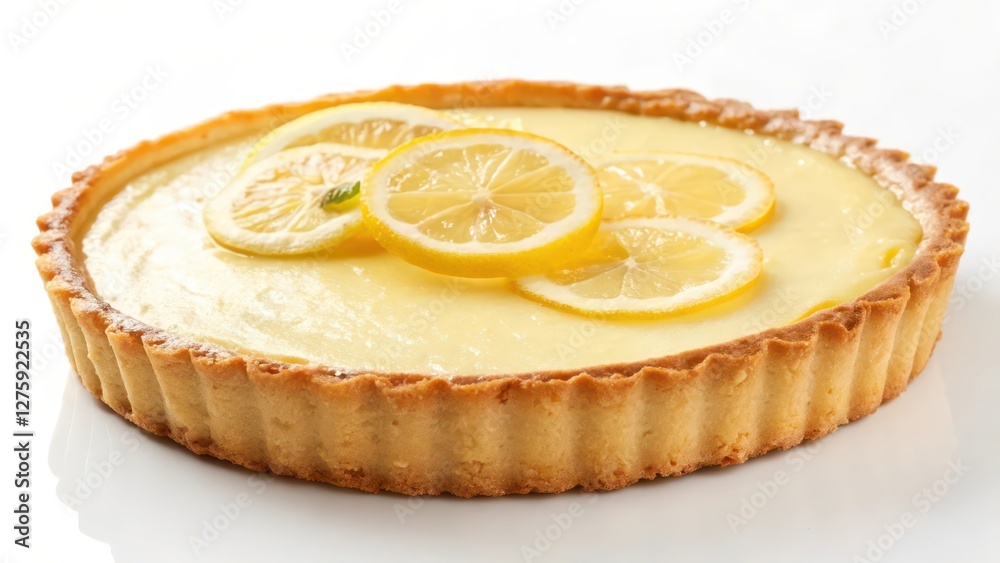 Lemon Tart on White Background Lemon Tart on White Background