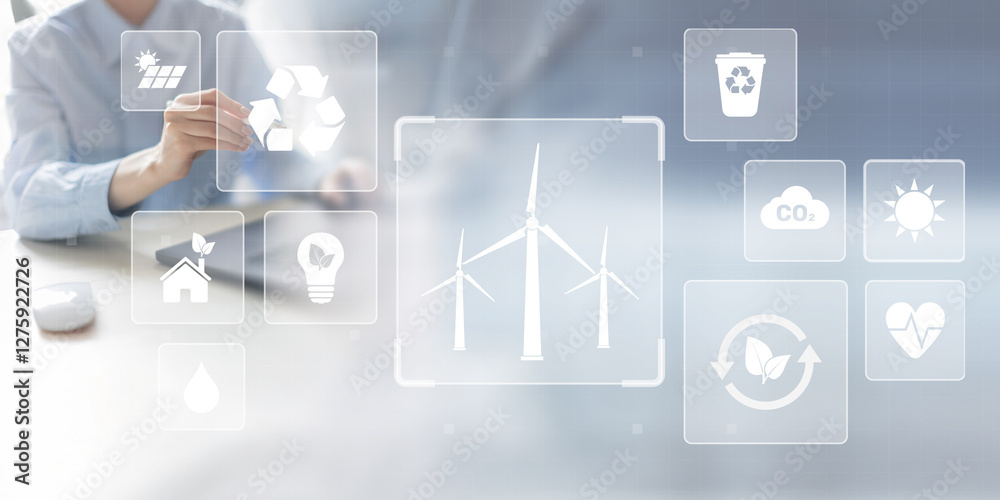 Sustainable Energy and Environmental Technology Concept. Sustainable Energy and Environmental Technology Concept.